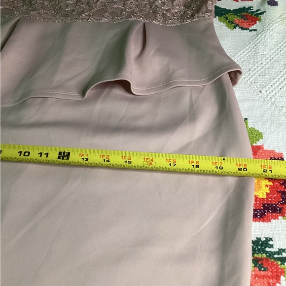 New Enfocus Studio Peplum Lace Pink Midi Dress - Picture 13 of 14